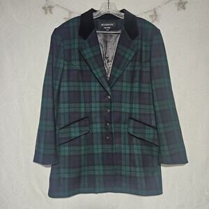 Braebrook Womens Size 9/10 Vintage Black Watch Tartan Plaid Blazer Academia